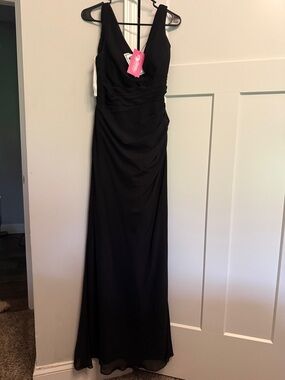 Sleeveless Black Maxi Dress with V-Neck